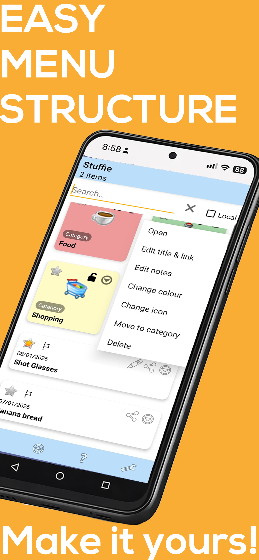 Stuffie search functionality